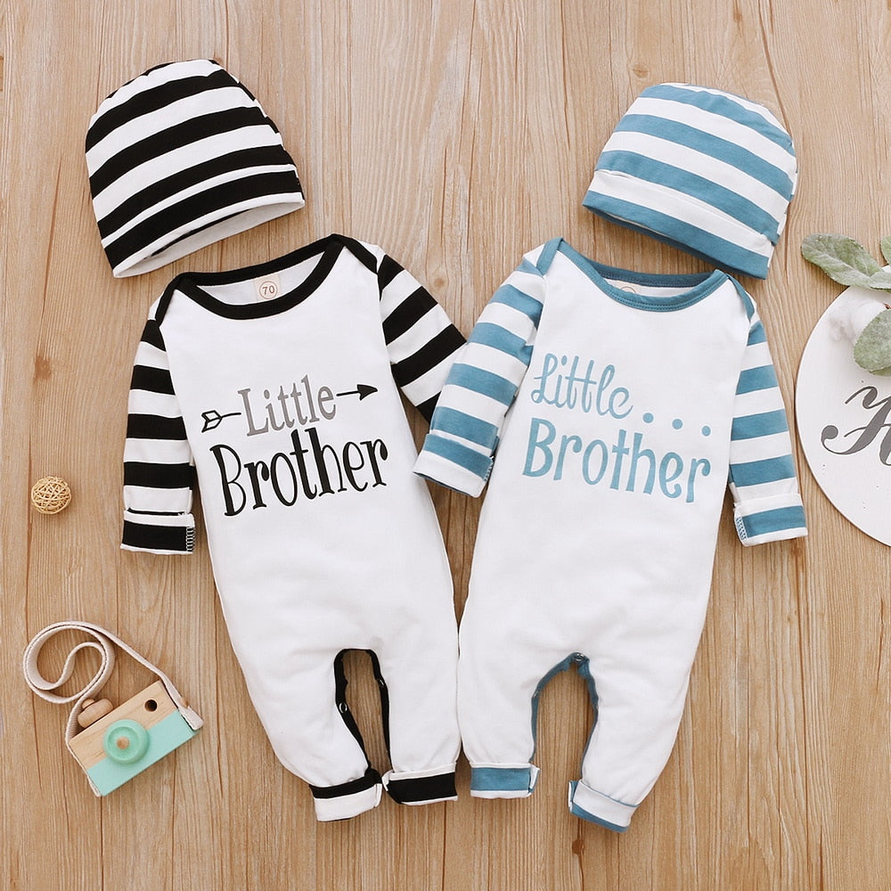 2Piece Winter Cotton Baby Boy Clothes Set Long Sleeve Romper+Hat Letter Print Kids Clothing for Newborn Fall Baby Outfits D30