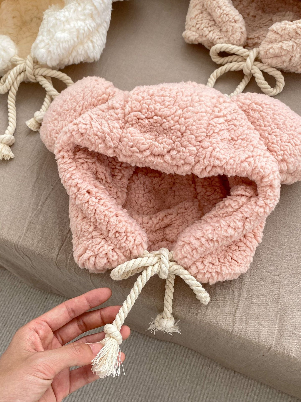 Winter Infant Baby Boys And Girls Solid Fluffy Thermal Hats